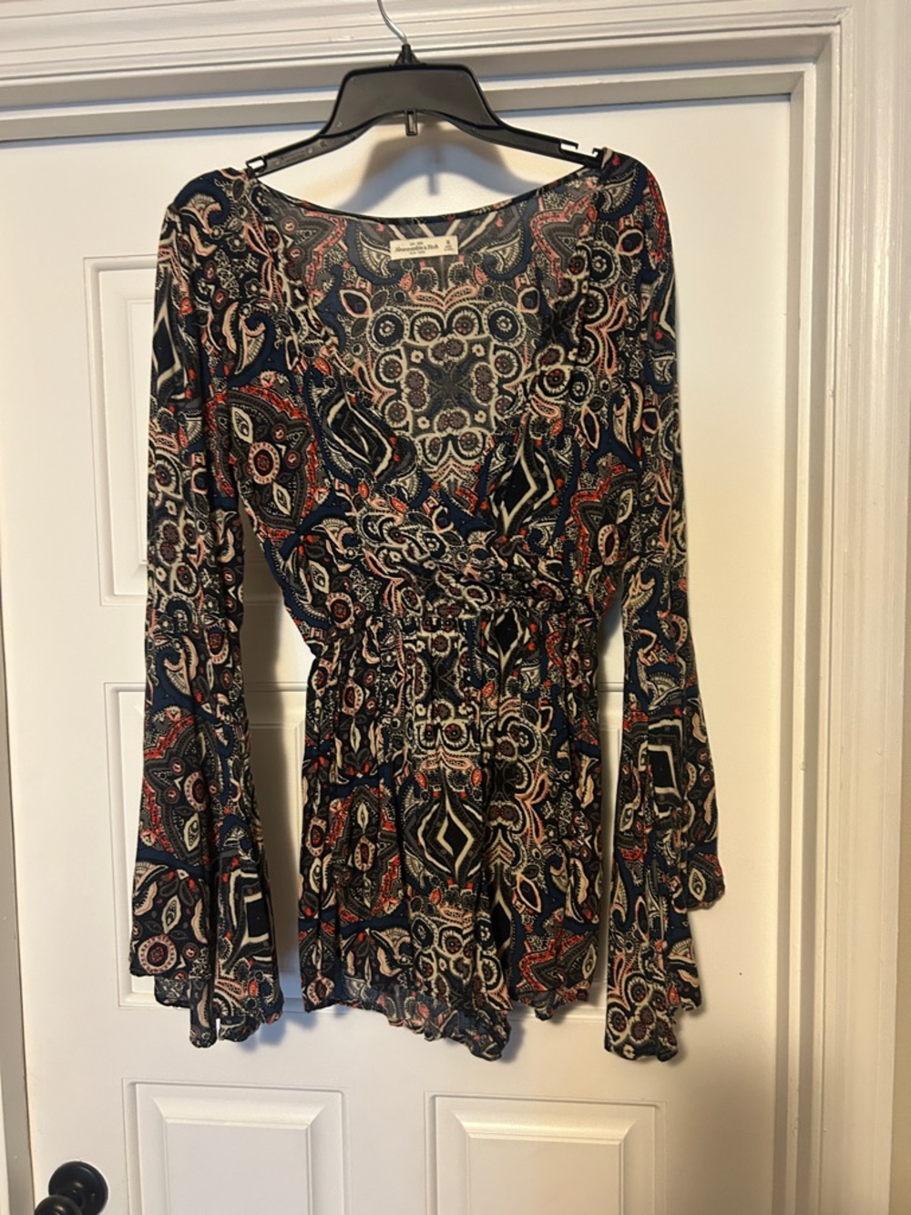 Abercrombie & Fitch Navy Black Multi Paisley Romper